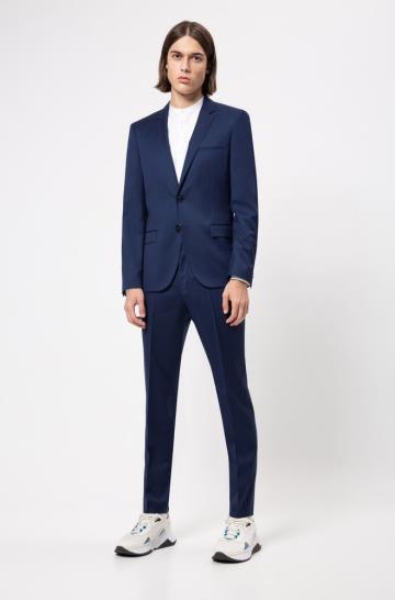Spodnie HUGO Extra Slim Fit Niebieskie Męskie (Pl36741)